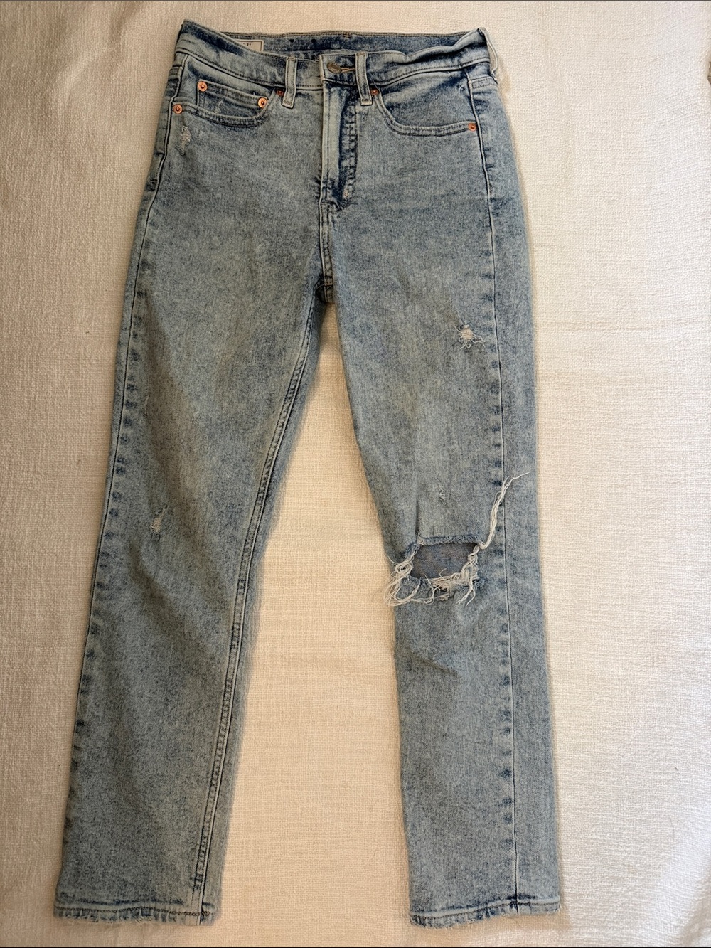 GAP Light Blue Straight Leg Distressed Jeans